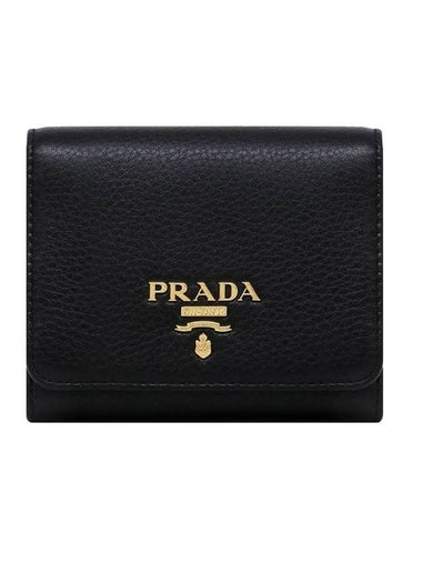 Vitello Half Wallet Black - PRADA - BALAAN 1