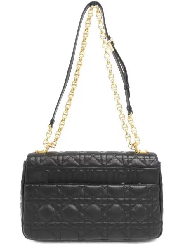 Women's Caro Supple Cannage Calfskin Medium Cross Bag Black - DIOR - BALAAN 4