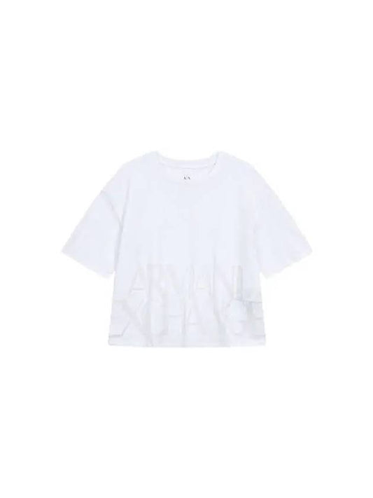 Women s Burnout Logo Easy T Shirt White - ARMANI EXCHANGE - BALAAN 1