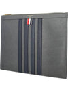 Diagonal Medium Document Case Clutch Bag Dark Grey - THOM BROWNE - BALAAN 3