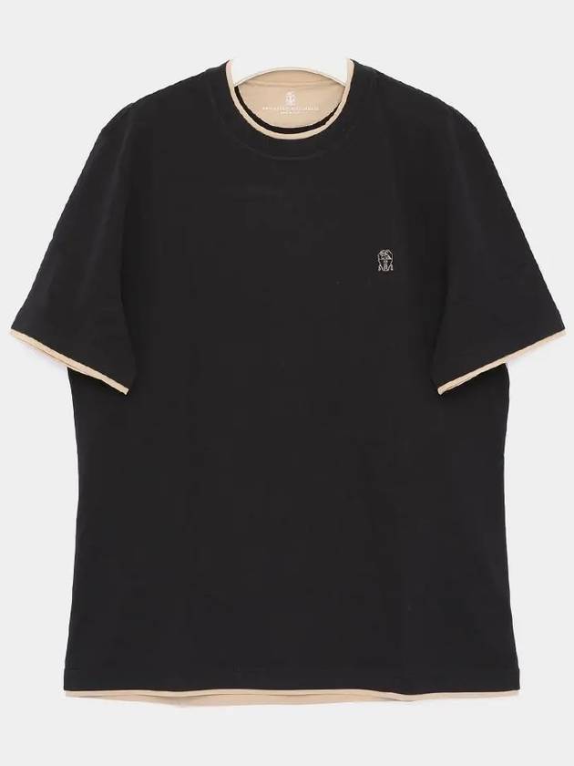 Cotton Short Sleeve T-Shirt Black - BRUNELLO CUCINELLI - BALAAN 2