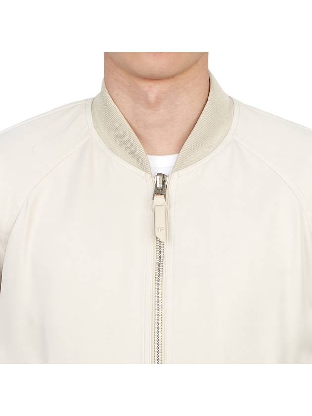 Cady Zip-Up Bomber Jacket White - TOM FORD - BALAAN 9