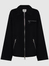 Stop Pure Wool Zip Up Jacket Black - MAX MARA SPORTMAX - BALAAN 2