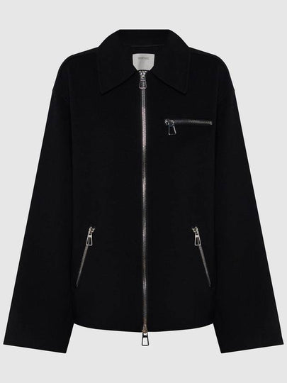 Stop Pure Wool Zip Up Jacket Black - MAX MARA SPORTMAX - BALAAN 2