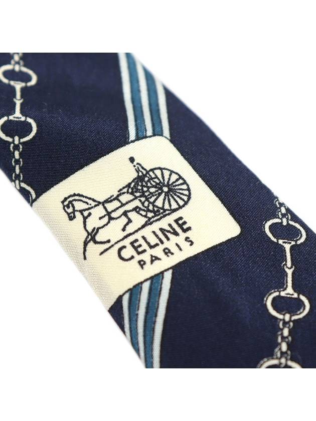 100 silk navy striped pattern tie - CELINE - BALAAN 6