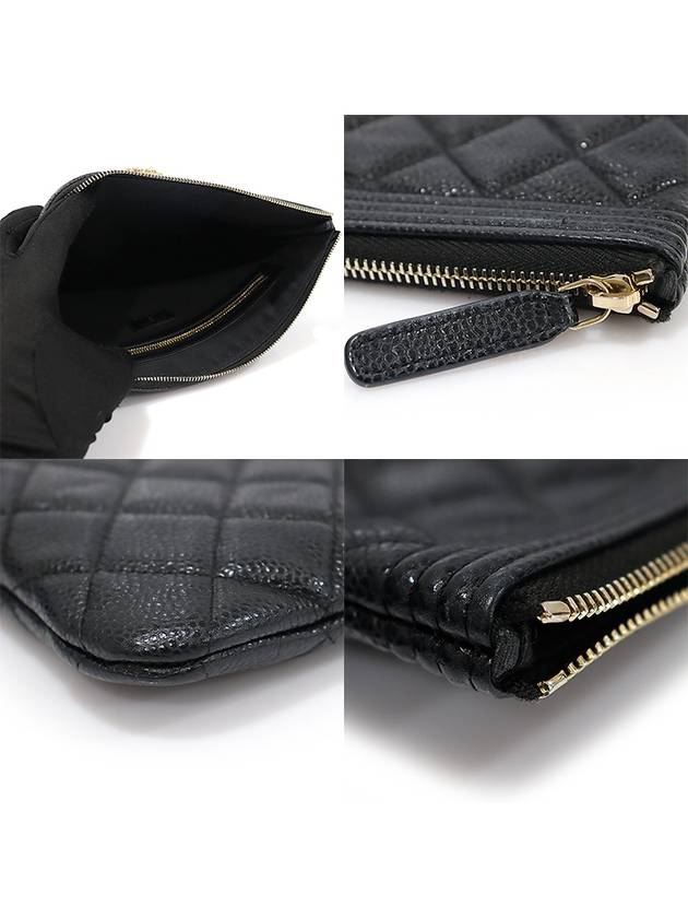 A84406 Black Grained Calfskin Gold Metal Boy New Medium Clutch 29th - CHANEL - BALAAN 6