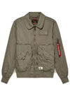 Flight Zip Pocket Bomber Jacket Vintage Khaki - ALPHA INDUSTRIES - BALAAN 1