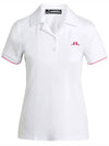 Women's Solange Short Sleeve Polo Shirt White - J.LINDEBERG - BALAAN 2