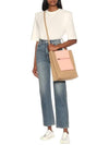 Logo Canvas Baker Out Medium Tote Bag Pink Beige - ACNE STUDIOS - BALAAN 8