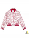 Women's Audrey Monogram Print Golf Crop Bomber Jacket Red - J.LINDEBERG - BALAAN 2