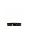 Logo Buckle Leather Belt Brown - TOM FORD - BALAAN 2