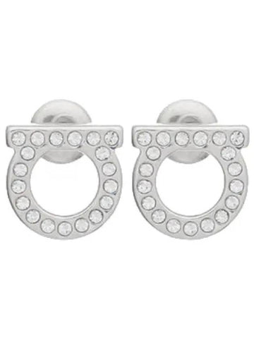 Ferragamo Gancini crystal silver earrings - SALVATORE FERRAGAMO - BALAAN 1