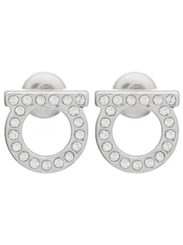 Ferragamo Gancini crystal silver earrings - SALVATORE FERRAGAMO - BALAAN 1