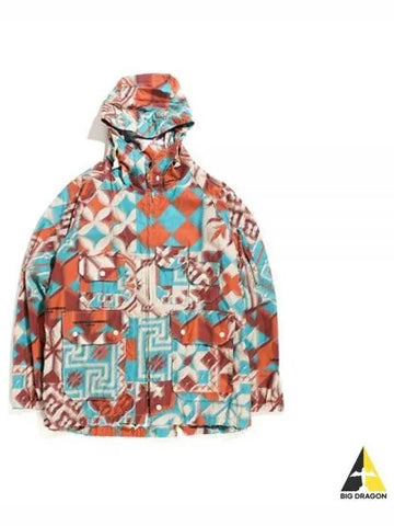 Atlantic Parka Blue Cotton IslAMI amic Tile Print MP191 CT237 Islamic - ENGINEERED GARMENTS - BALAAN 1