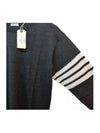 4 Bar Armband Classic Merino Wool Knit Top Dark Grey - THOM BROWNE - BALAAN 4