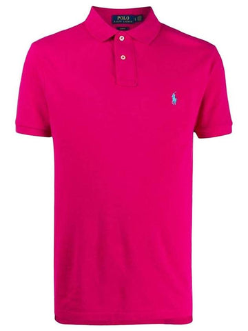 Men's Pony Slim Fit Short Sleeve Polo Shirt Pink - POLO RALPH LAUREN - BALAAN 1