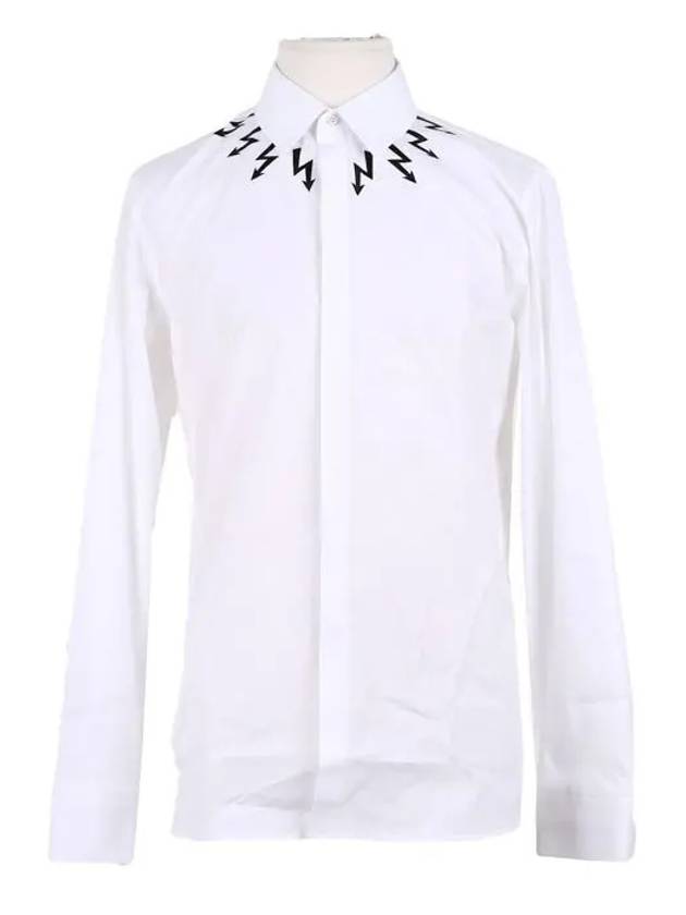 Neck lightning printing white shirt women PBCM1103S - NEIL BARRETT - BALAAN 6