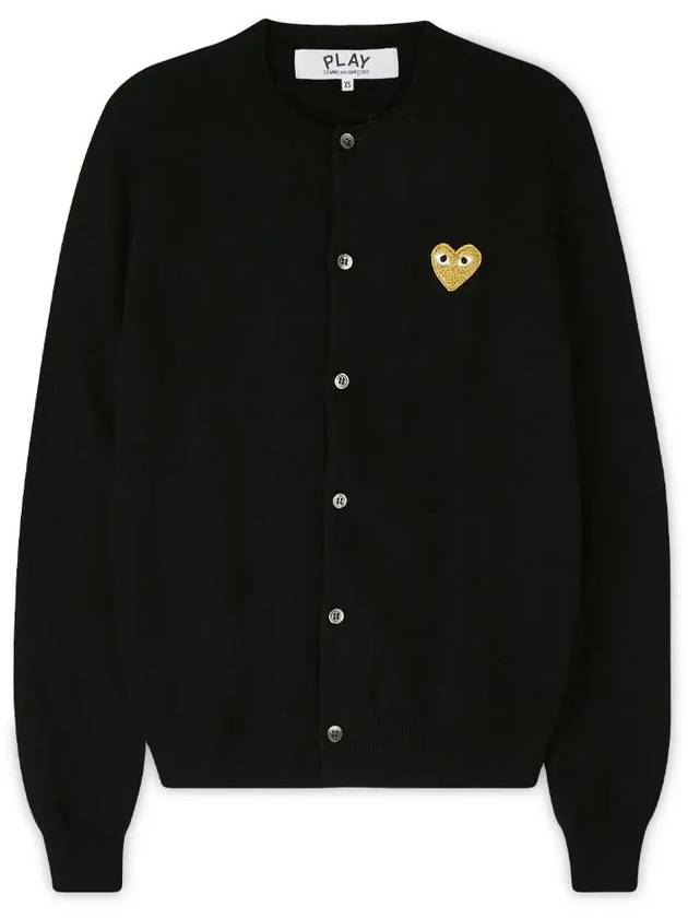 Comme des Gar ons Gold Wappen Wool Round Neck Cardigan Black - COMME DES GARCONS PLAY - BALAAN 2