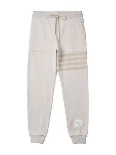 diagonal track pants beige - THOM BROWNE - BALAAN 1