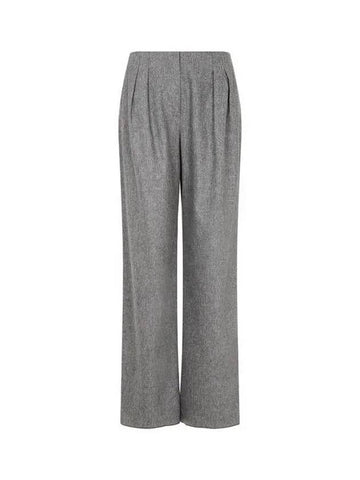 Women s Wool Blend Wide Pants Melange Gray - EMPORIO ARMANI - BALAAN 1