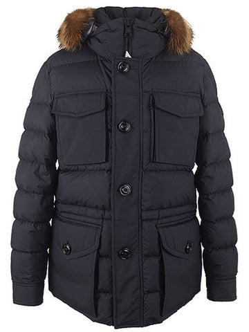 Men s Hooded Down Jacket Navy - MONCLER - BALAAN 1