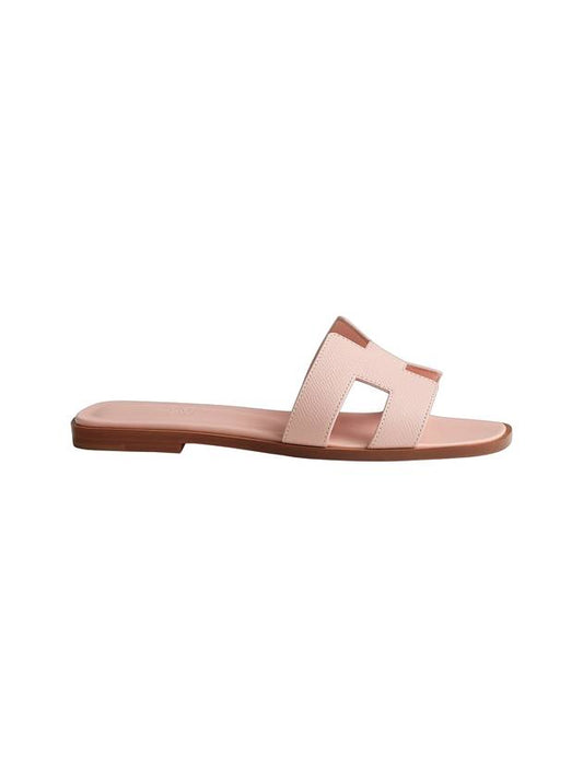 Oran Leather Sandals Rose Pale - HERMES - BALAAN 1