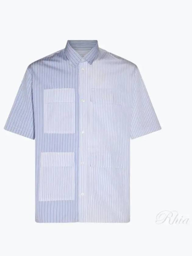 Multi-Pocket Short Sleeve Shirt Blue - MAISON KITSUNE - BALAAN 2