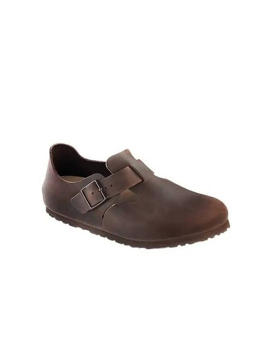 London BS Raw Leather Clog Dark Brunette - BIRKENSTOCK - BALAAN 1