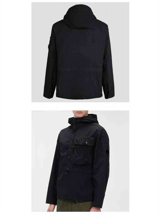 Lens Wappen Oversized Shirt Hooded Anorak Black - CP COMPANY - BALAAN 6