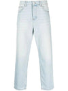 Denim Cotton Straight Pants Vintage Blue - AMI - BALAAN 1