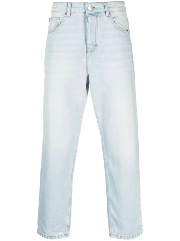 Denim Cotton Straight Pants Vintage Blue - AMI - BALAAN 1