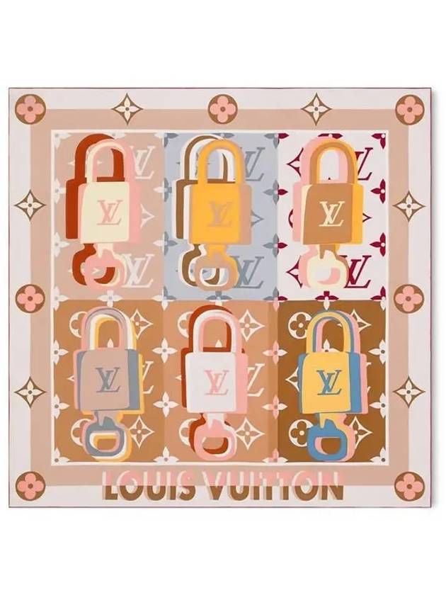 LV Unlocked Square 90 Scarf Beige - LOUIS VUITTON - BALAAN 2