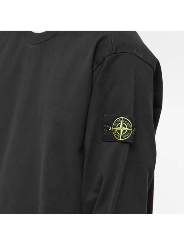 Men's Wappen Patch Crew Neck Sweatshirt Black - STONE ISLAND - BALAAN 6