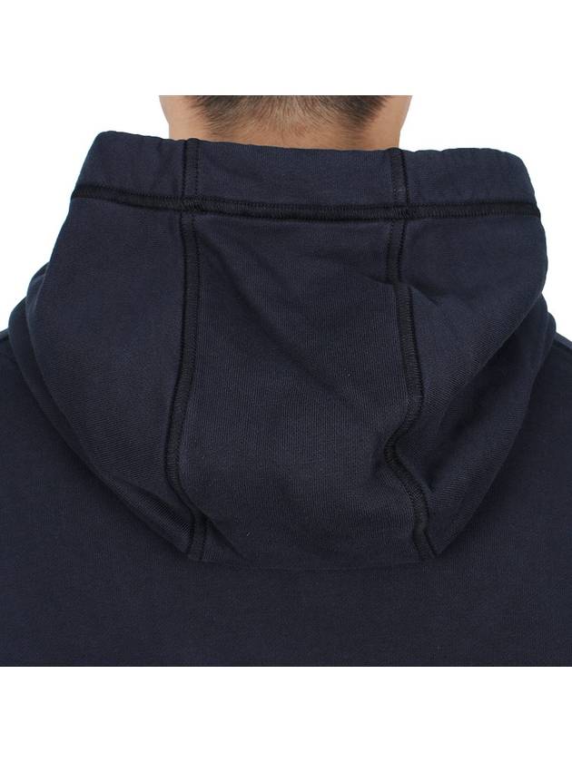 Logo Patch Drawstring Hoodie Navy - STONE ISLAND - BALAAN 10