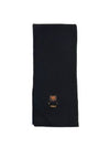 Fox Embroidered Wool Muffler Black - POLO RALPH LAUREN - BALAAN 1