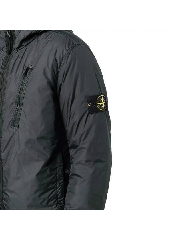 Garment Dyed Crinkle Reps Nylon Down Hooded Jacket Charcoal - STONE ISLAND - BALAAN 5