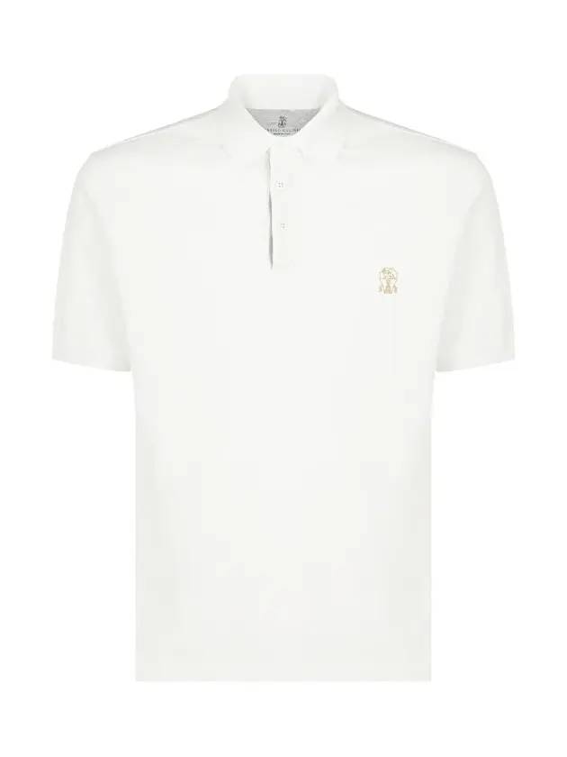 Mini Logo Short Sleeve Polo Shirt White - BRUNELLO CUCINELLI - BALAAN 1