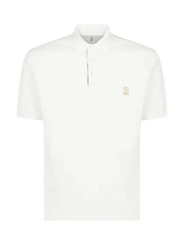 Mini Logo Short Sleeve Polo Shirt White - BRUNELLO CUCINELLI - BALAAN 1