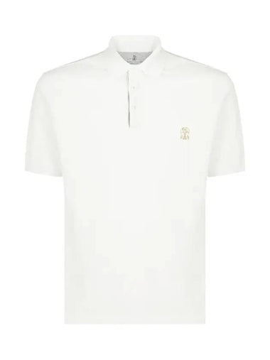 Mini Logo Short Sleeve Polo Shirt White - BRUNELLO CUCINELLI - BALAAN 1