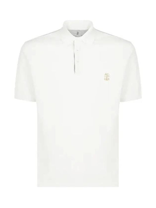 Mini Logo Short Sleeve Polo Shirt White - BRUNELLO CUCINELLI - BALAAN 1