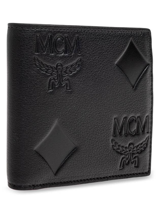 MCM Leather Wallet With Visetos Pattern, Men's, Black - MCM - BALAAN 4