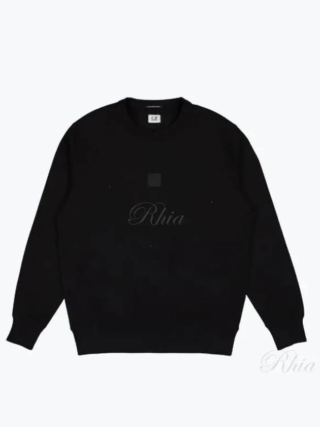 Logo Patch Cotton Sweatshirt Black - CP COMPANY - BALAAN 2