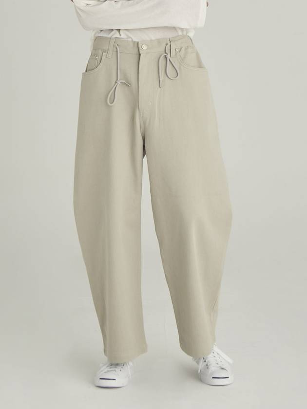 Women's Wide Banding Balloon Pants Cream Color - MOTH - BALAAN 2