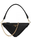 Triangle Saffiano Leather Shoulder Bag Black - PRADA - BALAAN 2