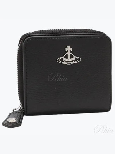 Vegan Biogreen Zipper Medium Half Wallet Black - VIVIENNE WESTWOOD - BALAAN 2