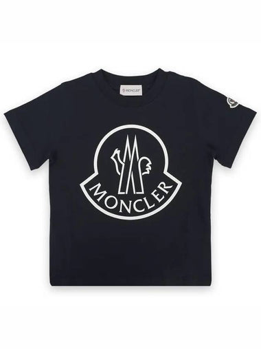 Kids Lettering Logo Patch Short Sleeve Navy 8C00005 83907 778 8 10A - MONCLER - BALAAN 1