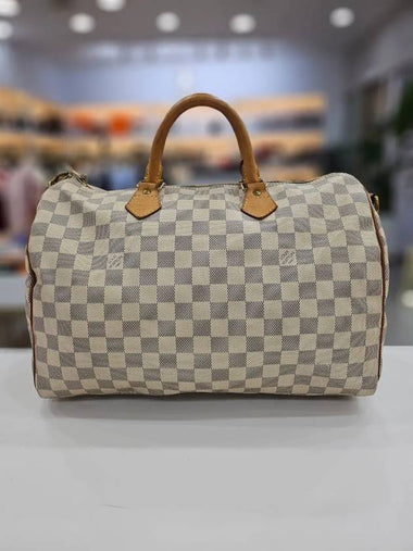 Damier Speedy 35 Azure Bandouli re Tote Bag N41372 - LOUIS VUITTON - BALAAN 1