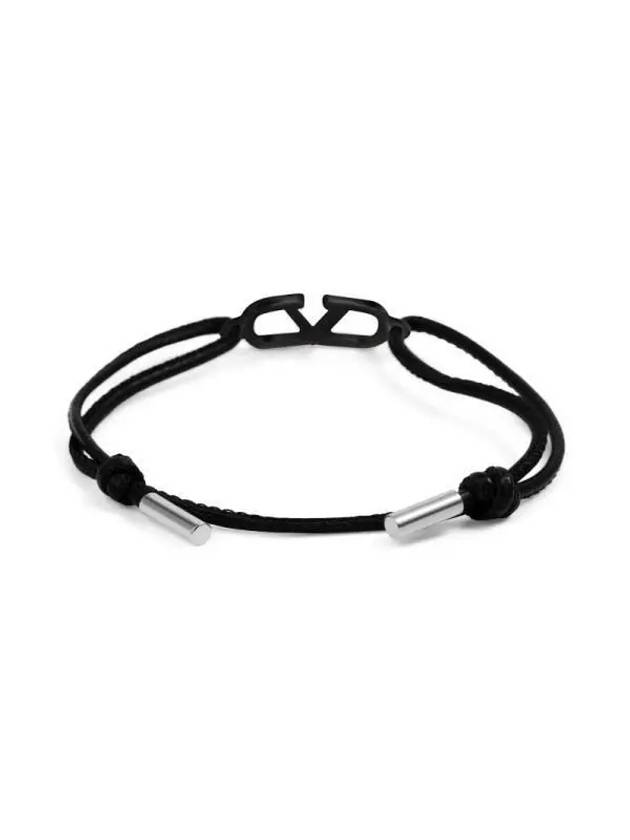 Valentino 4Y2J0Q15 CVJ 0NO J0Q15 Garavani V logo leather bracelet - RED VALENTINO - BALAAN 3