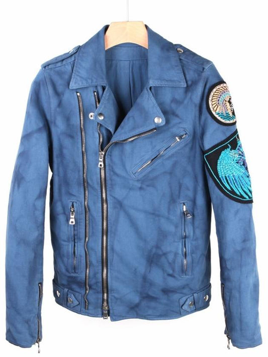 Double Waffen Rider Jacket Blue 710B 155 - BALMAIN - BALAAN 1