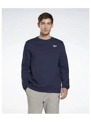 Small Vector Brushed Sweatshirt Navy HJ9931 - REEBOK - BALAAN 1